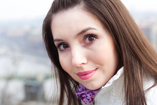 portrait of a beautiful young woman in Prague