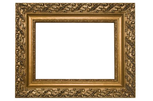 Antique picture frame on white background