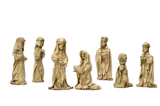 Nativity scene depicted in this hand made craft.