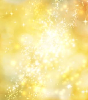 Abstract Lights on Yellow Gold Colored Background 