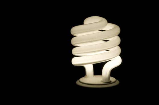 Fluorescent light with a black background.