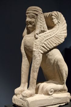 Etruscan gravestones . "Pietra fetida" - funerary sphinx, middle 6 century B.C.
