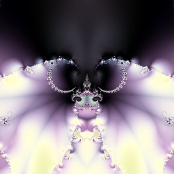Elegant fractal design, abstract psychedelic art, purple butterfly