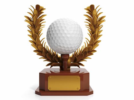 Award to the best player in golf. Golf ball in the form of cups, prizes