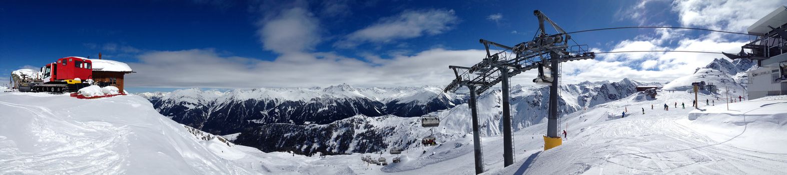 Skilift panorama of Montafon, Austria, taken with a mobile phone