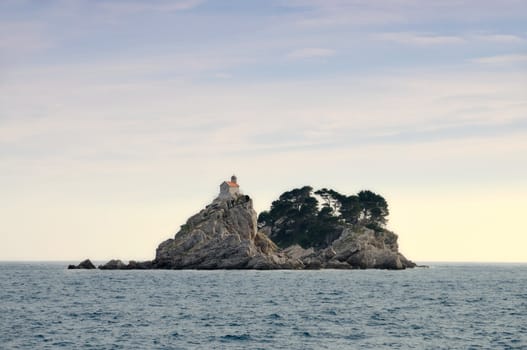 Island St Sunday (Sv. Nedjelja) in the Adriatic sea near to small town Petrovac, Montenegro