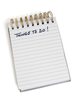 Pad with "Things To Do" at the top