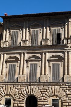 The facade of the Renaissance-palace in Florence