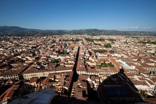 The view on Florence  from the dome Duomo
