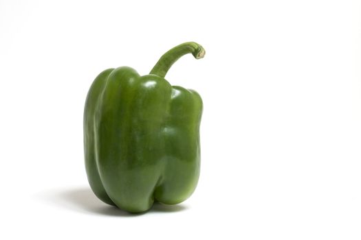 Green pepper on the white background