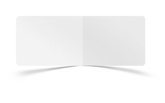 collection of various blank folded leaflet white paper on white