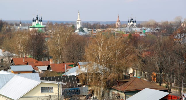 View from the top to the Russian city of Suzdal
