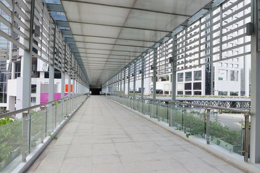 Passenger footbridge in Guangzhou city of China