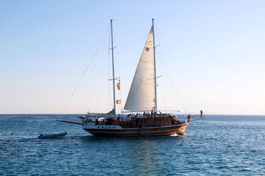 Beautiful sailing ship in the Red Sea