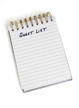 A guest list a reminder of people to invite
