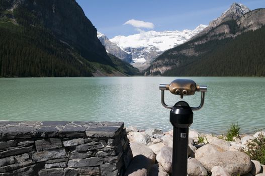 Tourist pay per view at Lake Louise in Alberta Canada