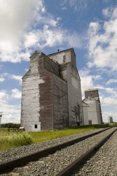 Old grain elevator in rural Saskatchwan