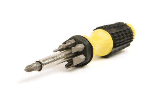 Selective focus on the philips screwdriver head