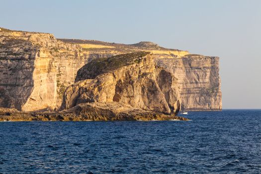 Fungus Rock - an islet made up of limestone, near Dwejra on the coast of the Maltese island Gozo