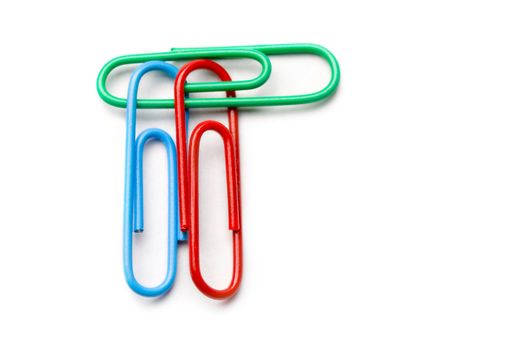 Paper clip isolated on white