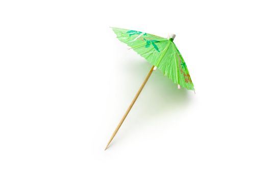 Cocktail umbrella isolated on white