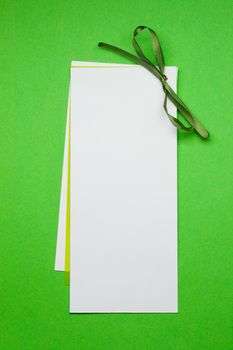 Greeting card isolated on green