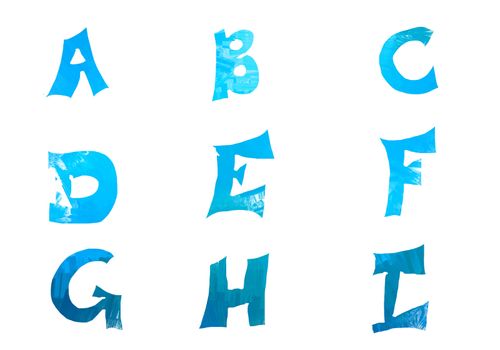 Letters isolated on white in digital colors