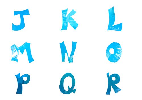Letters isolated on white in digital colors