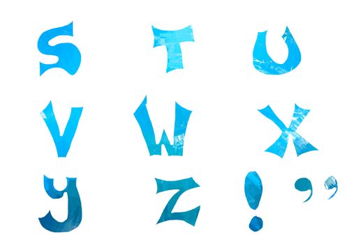 Letters isolated on white in digital colors
