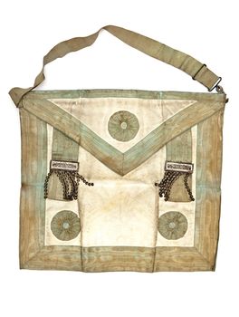 A traditional freemason's canvas bag from the early 20th century