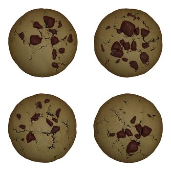 Chocolate Chip Cookie isolated with a clipping path