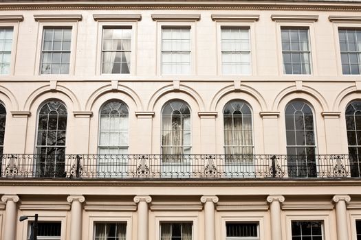 Detailed image of regency town houses in the Regent's Park area of London, UK