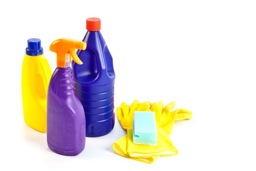 household cleaning equipment on a white background