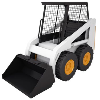 Small tractor. Isolated render on a white background