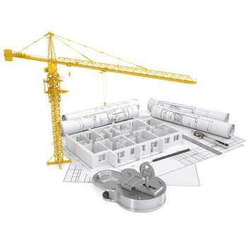Turnkey construction. Isolated render on a white background