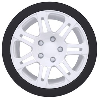 Car wheel. Isolated render on a white background