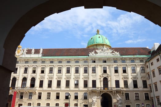 Vienna, Austria - Hofburg Palace courtyard. The Old Town is a UNESCO World Heritage Site.