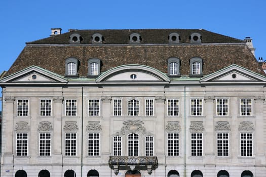 Old architecture in Zurich, Switzerland. Decorative landmark.