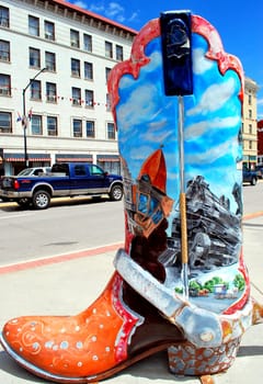 Boot statue in Cheyenne, Wyoming.