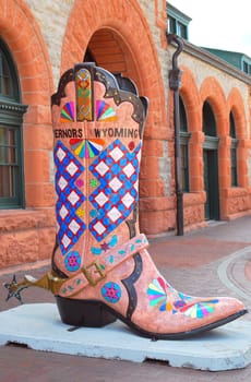 Boot statue in Cheyenne, Wyoming.
