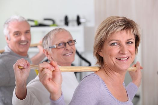 Middle-aged gym class