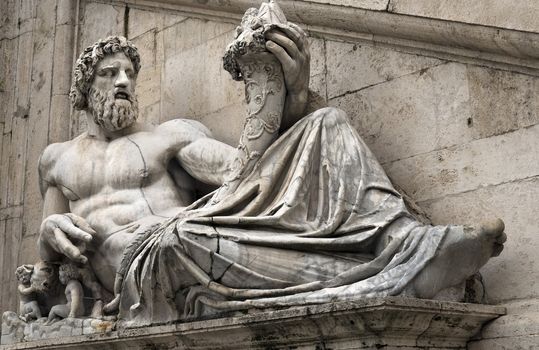 statue of Tiber for Palazzo Senatorio, Rome, Italy