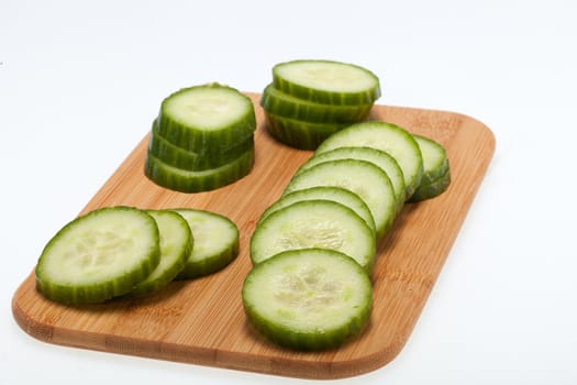 The green cucumber isolated on white background 