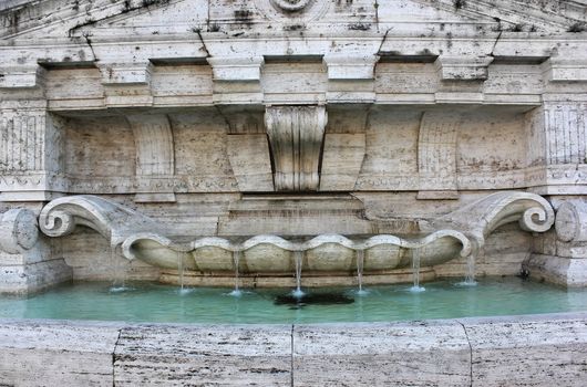 Fountain in front of the Palace of Justice in Rome on the part Piazza Cavour
