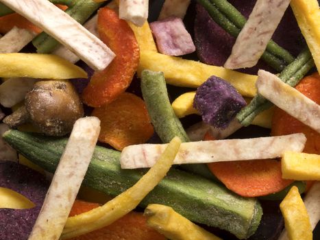 close up of a vegetable chips food background