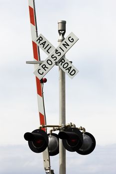 railroad crossing sign and gate 