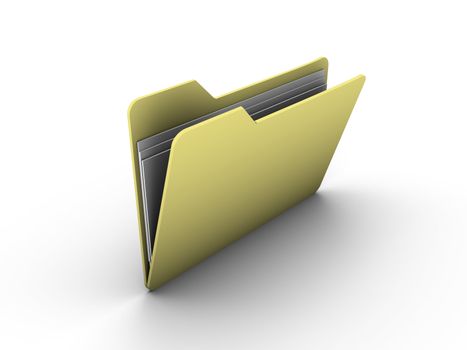 icon of opened folder one white background