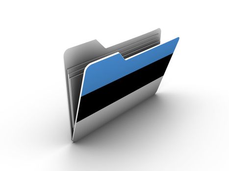 folder icon with flag of estonia on white background