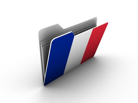 folder icon with flag of france on white background