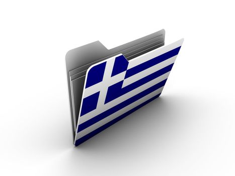 folder icon with flag of greece on white background